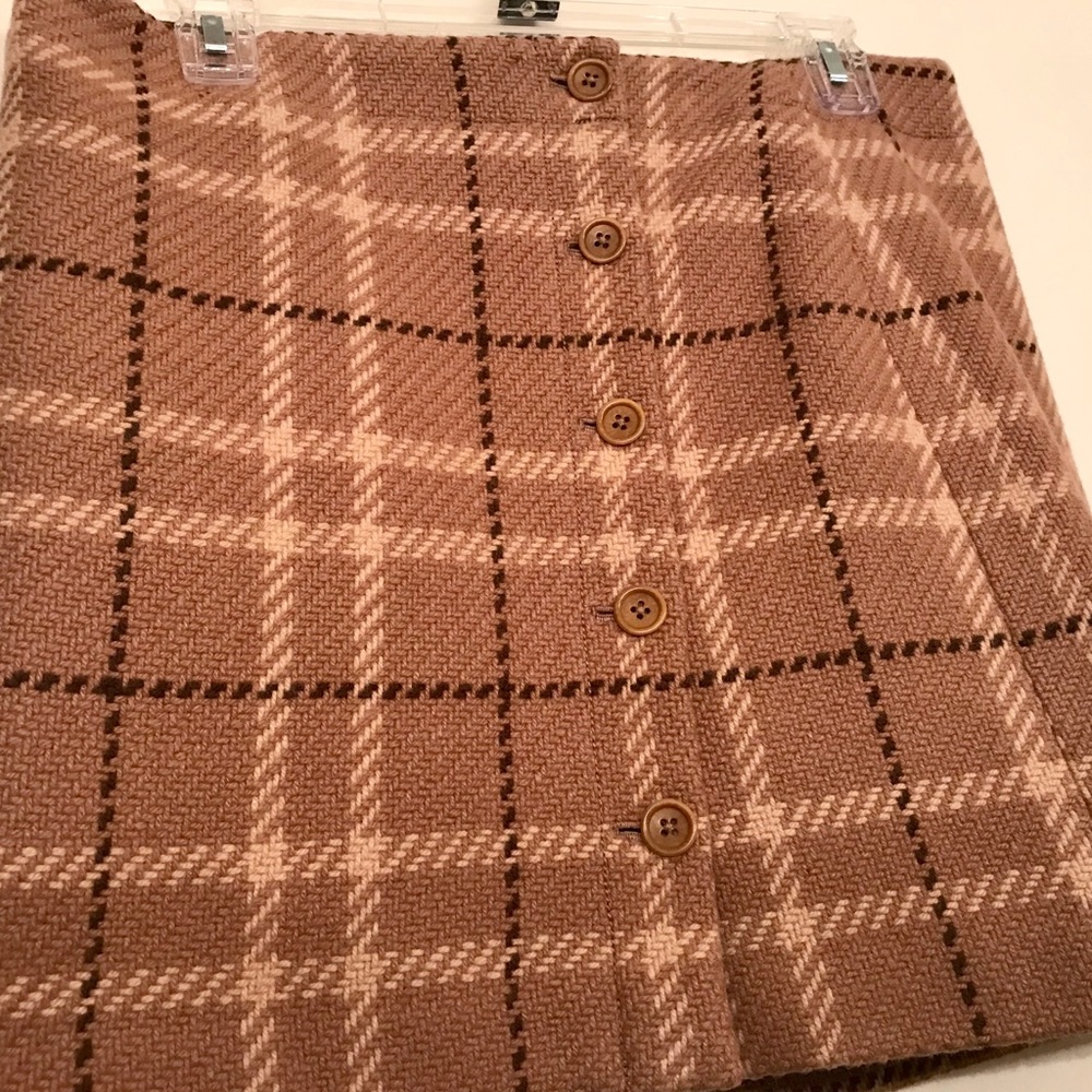 J Crew Plaid Tan & Brown Skirt - Picture 3 of 5